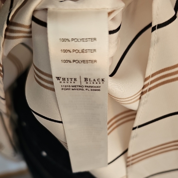 WHBM Striped Women's Top - White and Brown - Picture 5 of 6